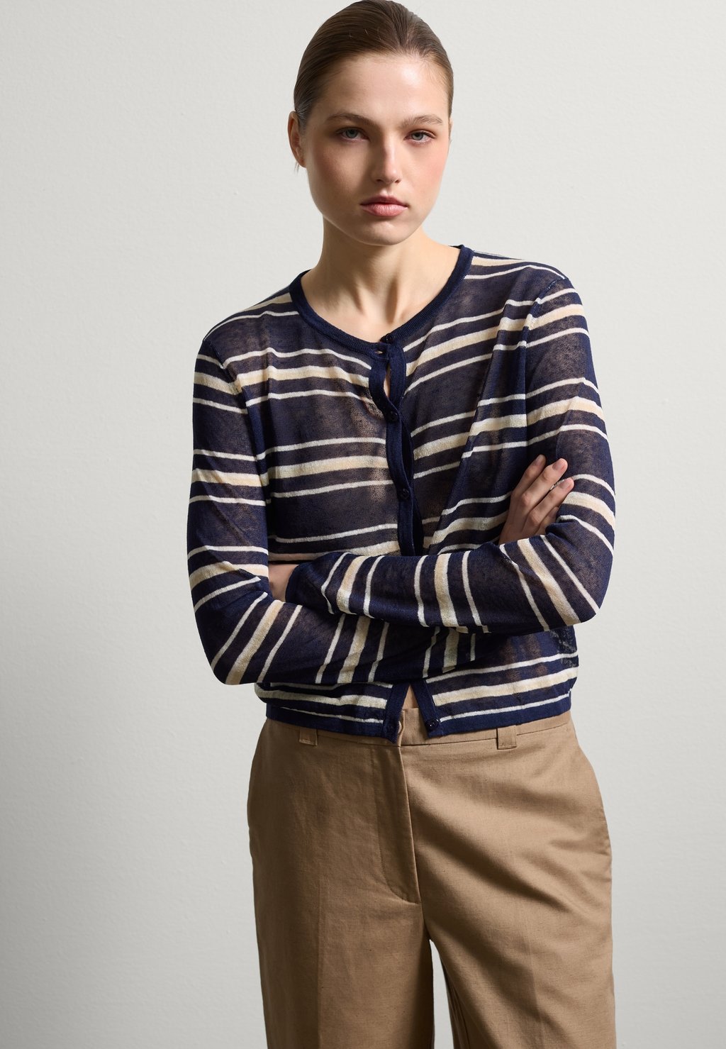 

Кардиган STRIPED Stefanel, белый