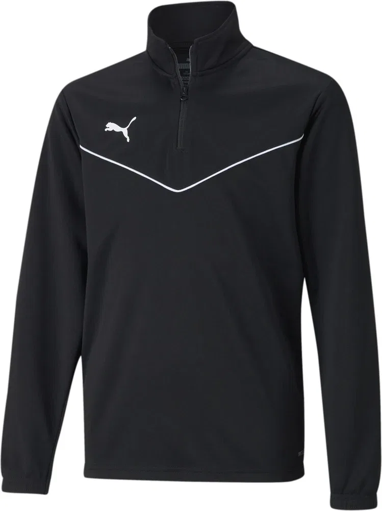 Пуловер с четвертьзастежкой, PUMA, черный