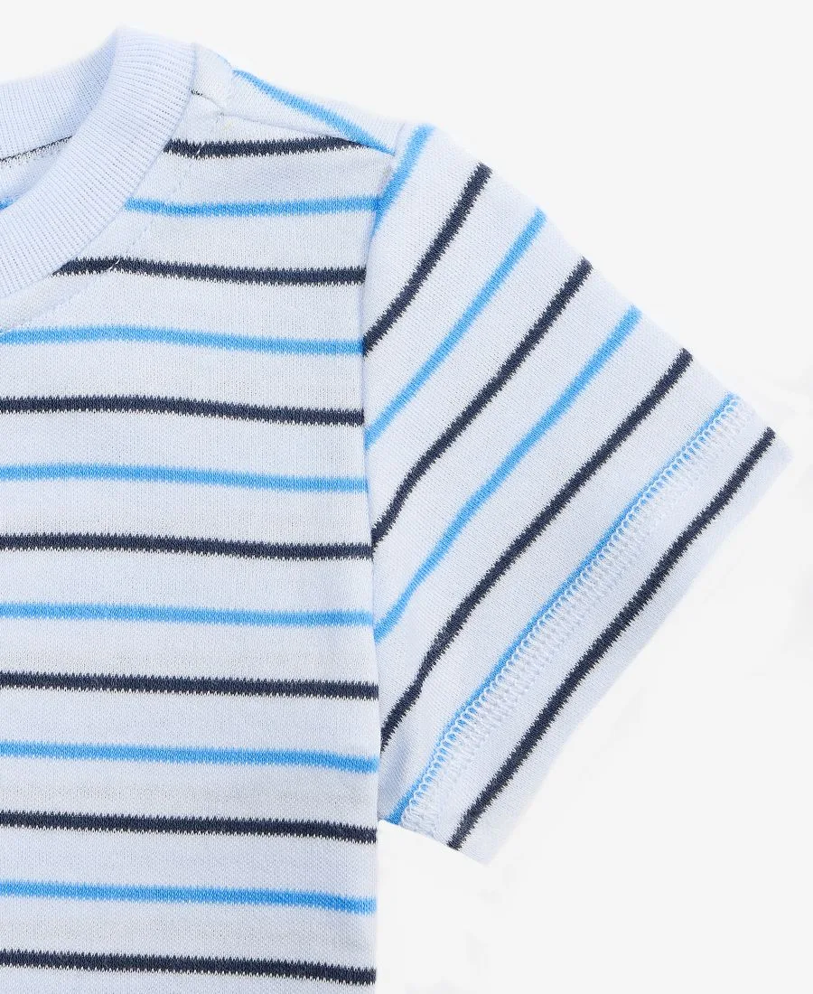 Детская полосатая футболка для мальчиков 2T-4T First Impressions, Cielo — фото 3