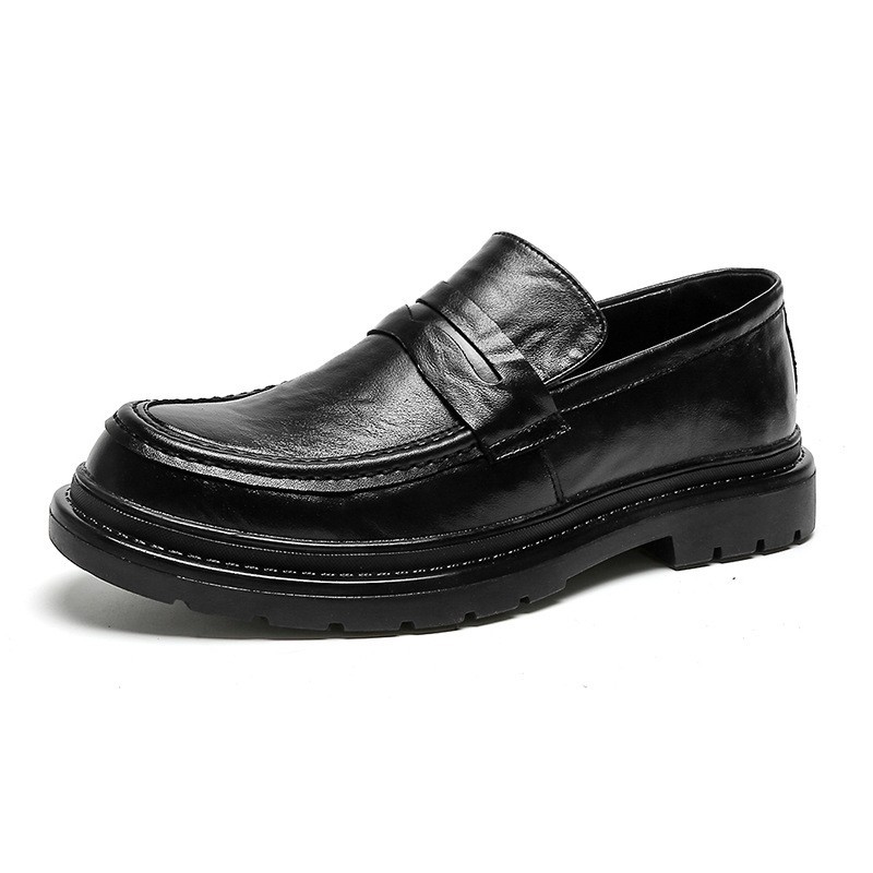 

WEISHIBANGWEI Мужские лоферы черные с потайной платформой, цвет Black Hidden Wedge