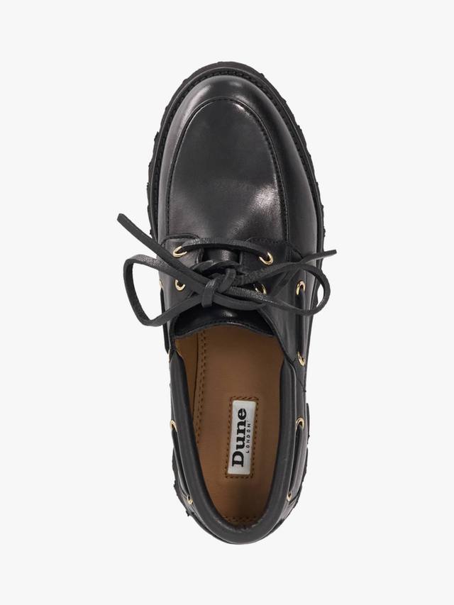 Griffyn кожаные шнурованные массивные ботинки в стиле boat shoes Dune London, Black — фото 3