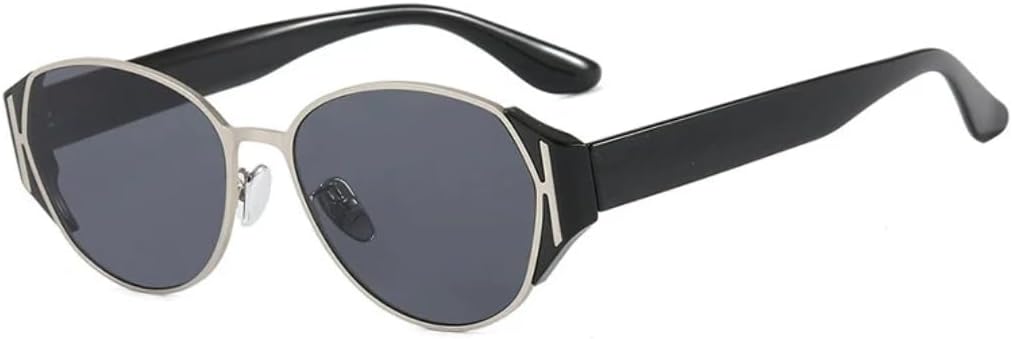 

Модные солнцезащитные очки класса люкс, большие овальные, в стиле «кошачий глаз», для женщин и мужчин, в стиле ретро, ​​с защитой от УФ-излучения UV400 VVTWSSW, Black Gray