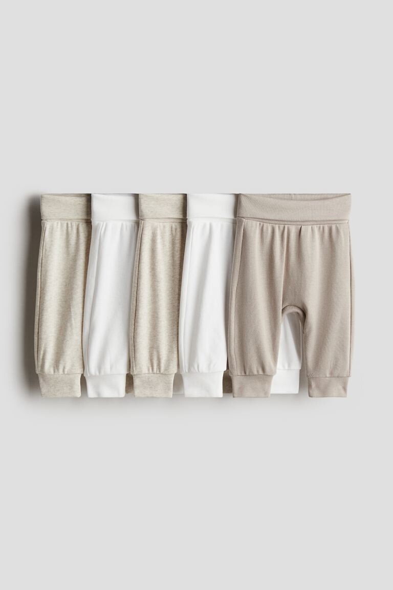 

Комплект из 5 хлопковых брюк H&M, бежевый