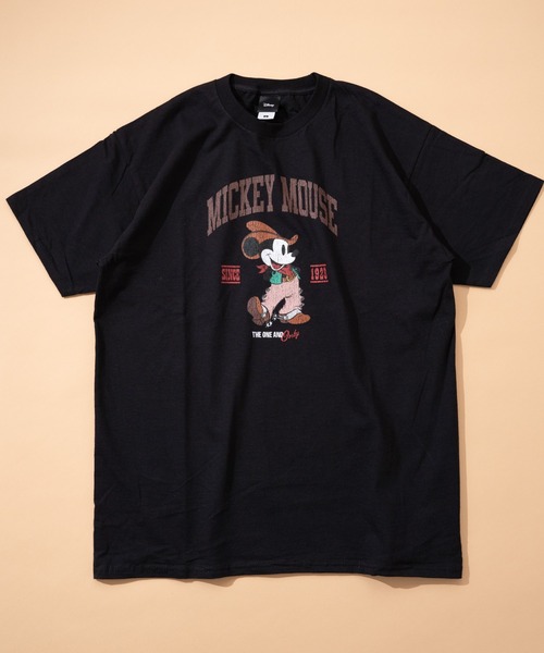 

Футболка с коротким рукавом, принт ковбой Микки и Гуфи Disney, черный