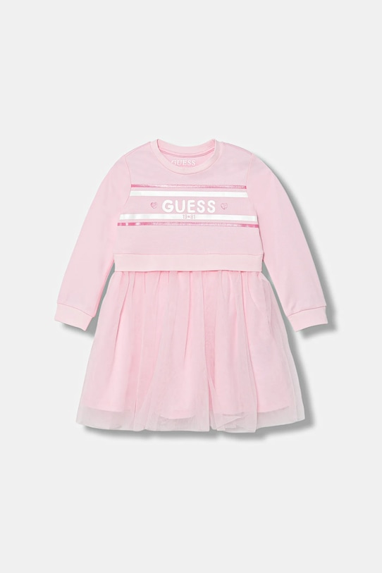 

Детское хлопковое платье Guess, розовый