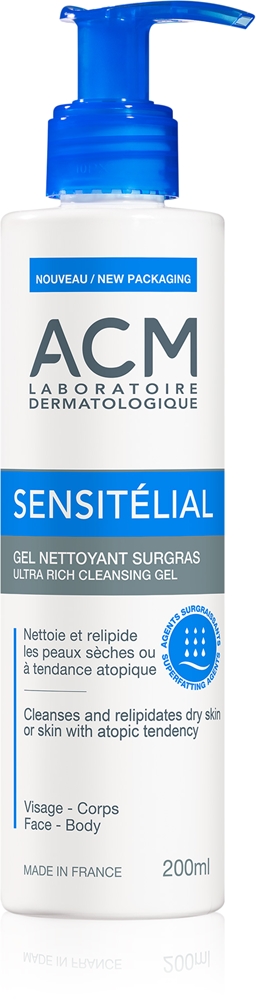 

Sensitélial ультра-богатый очищающий гель увлажняющий очищающий гель для сухой и атопической кожи Acm, 200 мл