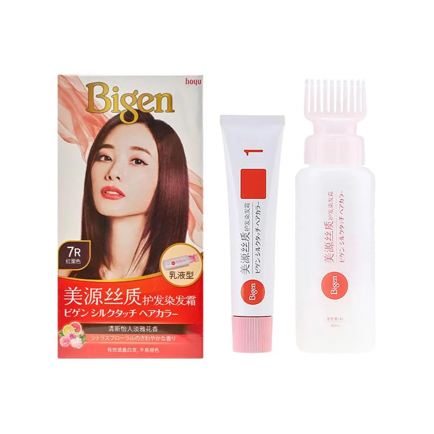 HOYU Крем-краска для волос Meiyuan Silk, маскирующая седину, 40 г + 60 мл, Silk Hair Dyeing Cream (7R) Chestnut