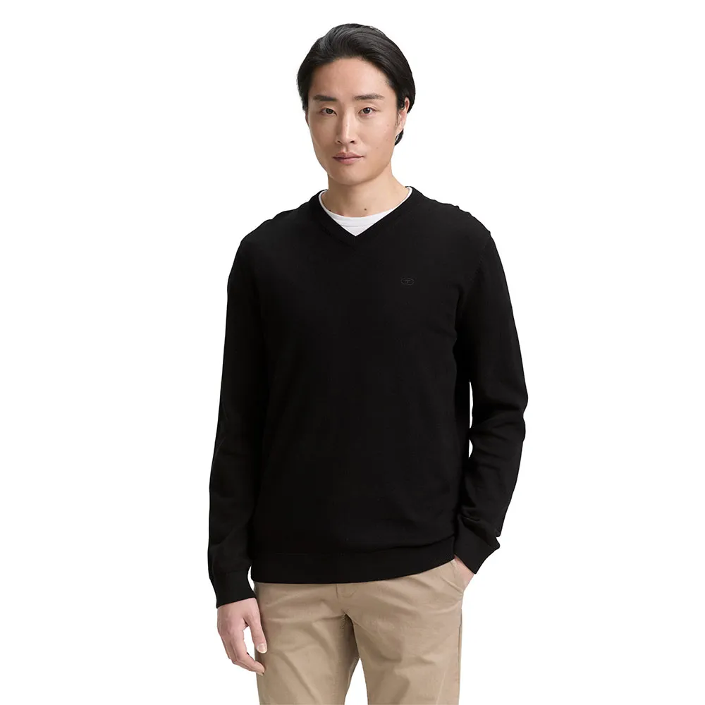 

Свитер Tom Tailor 1039806 Basic Knit v neck, черный