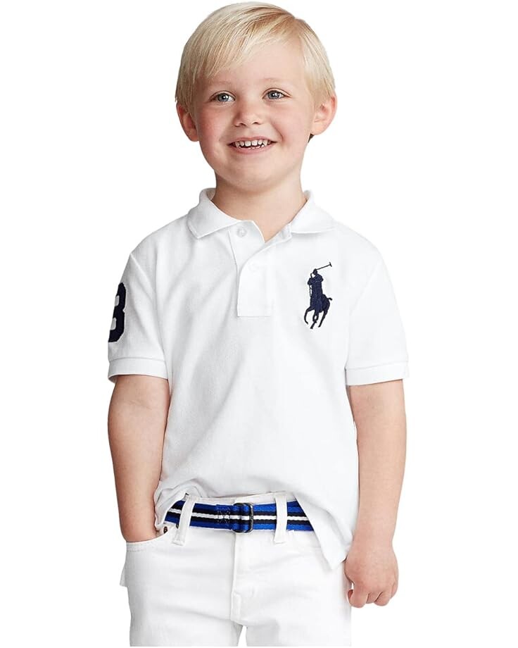 Поло Polo Ralph Lauren Kids Big Pony Cotton Mesh Polo Shirt, белый — фото 3