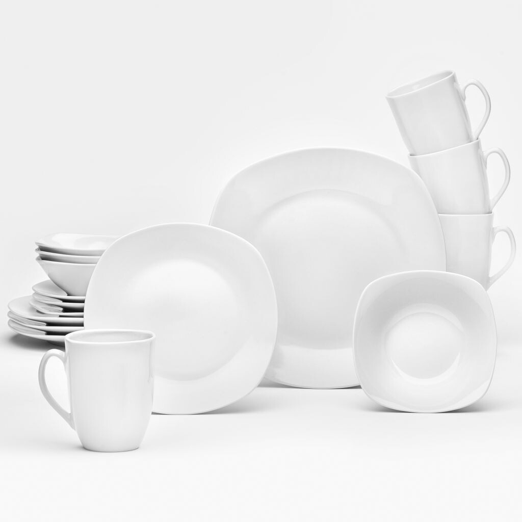 

Комбинированный сервизный сервиз Arona (16 предметов), на 4 персоны, фарфор, идеален для повседневного использования Van Well, белый