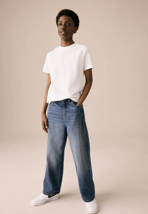 Суперширокие настоящие джинсы-сигареты Next, Dark Blue Denim — фото 3