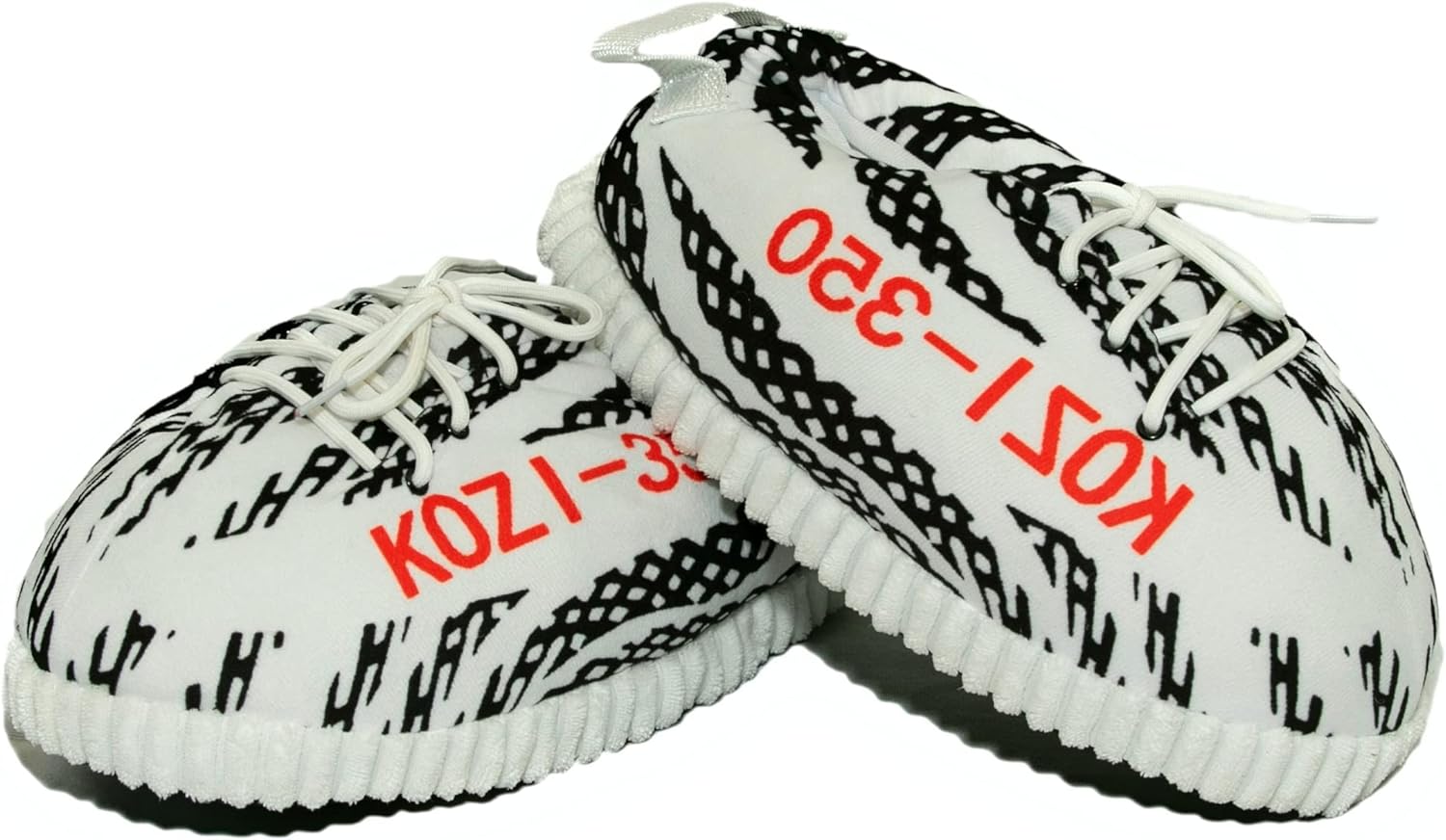 

Домашние тапочки KZK KrazeKickz для взрослых - пушистые шлепанцы для женщин и мужчин - унисекс, Zebra