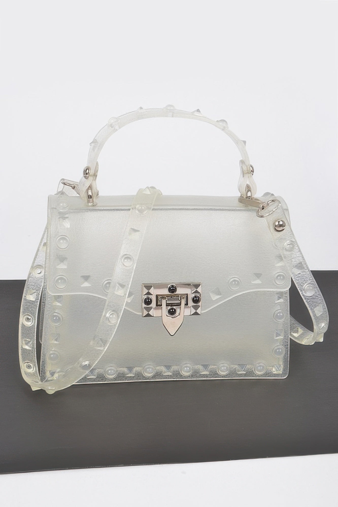 

Монохромный клатч с шипами FASHNZFAB, Clear