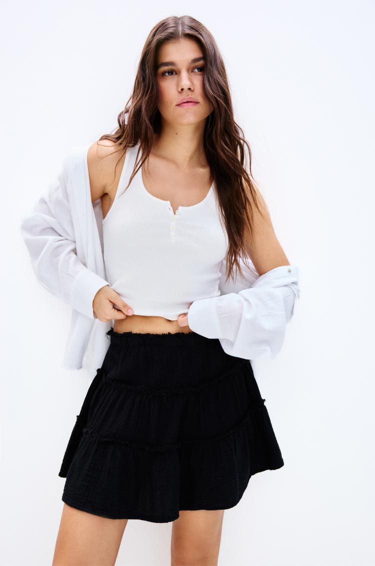 

Юбка со вставками Pull And Bear, черный