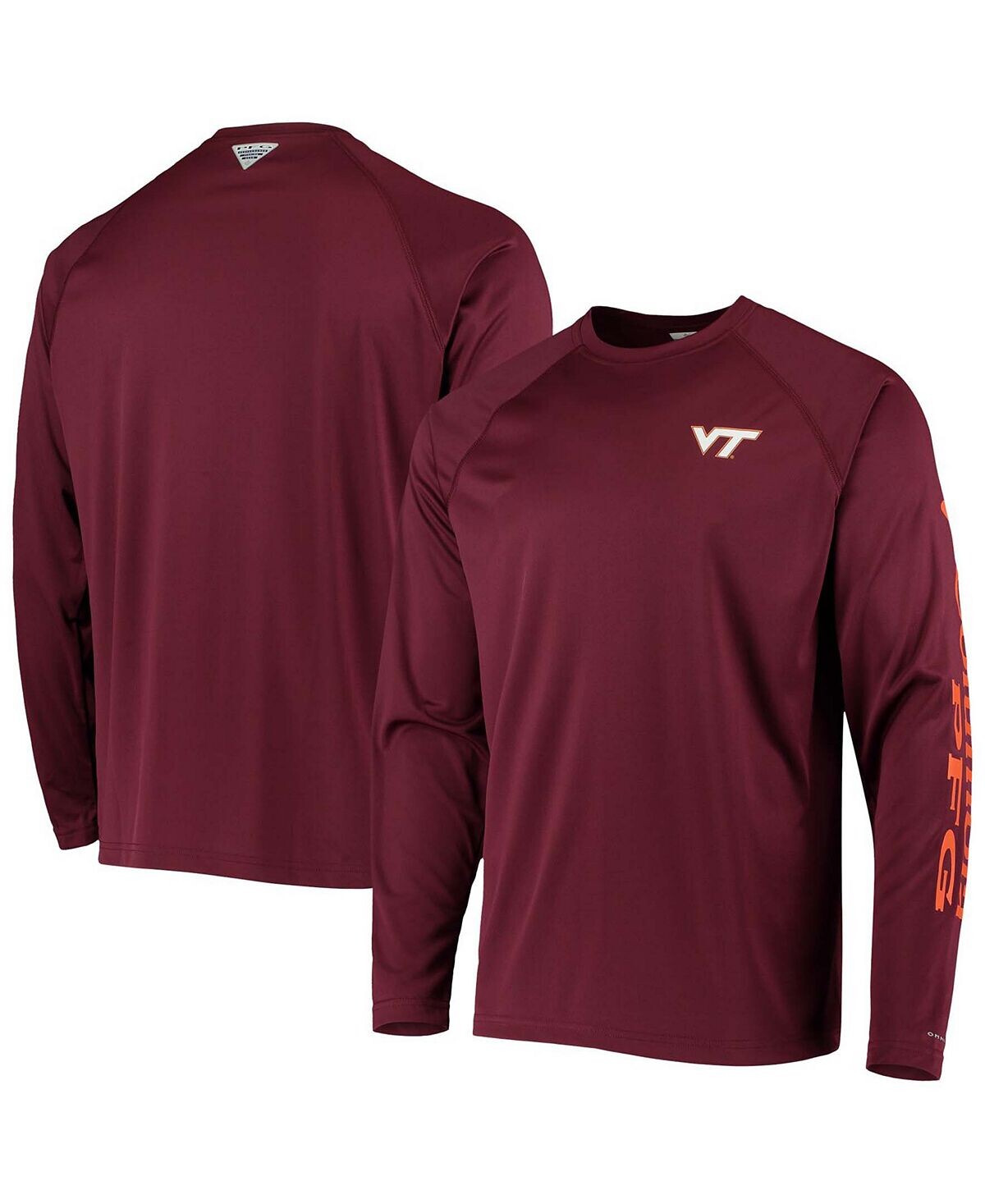 

Мужская футболка с длинным рукавом PFG Maroon Virginia Tech Hokies Terminal Tackle Omni-Shade Columbia