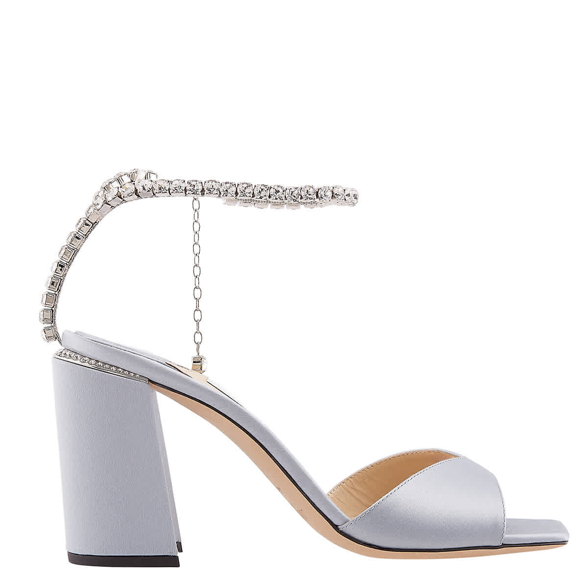 Jimmy Choo Saeda 85 Кристальные сандалии, синий