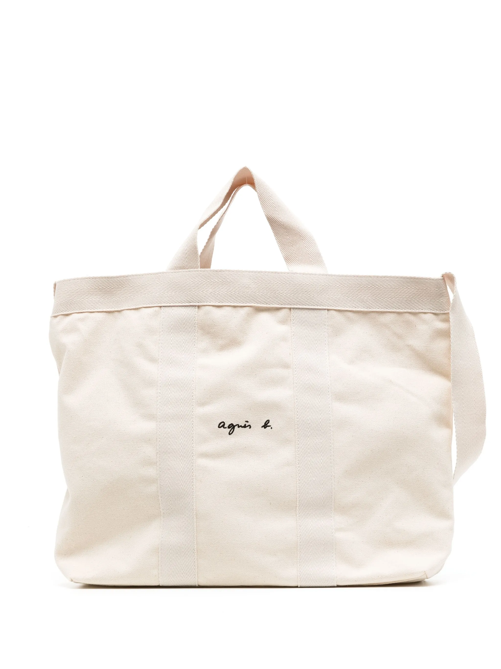 

Сумка-тоут из канваса с логотипом Agnès B., белый