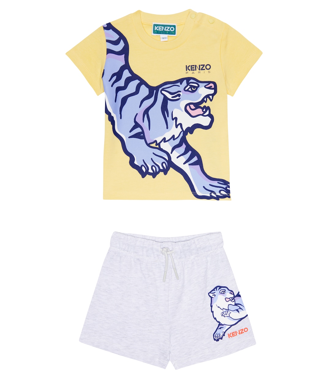 

Футболка и шорты из хлопка с принтом для малышей Kenzo Kids, Light Gray China