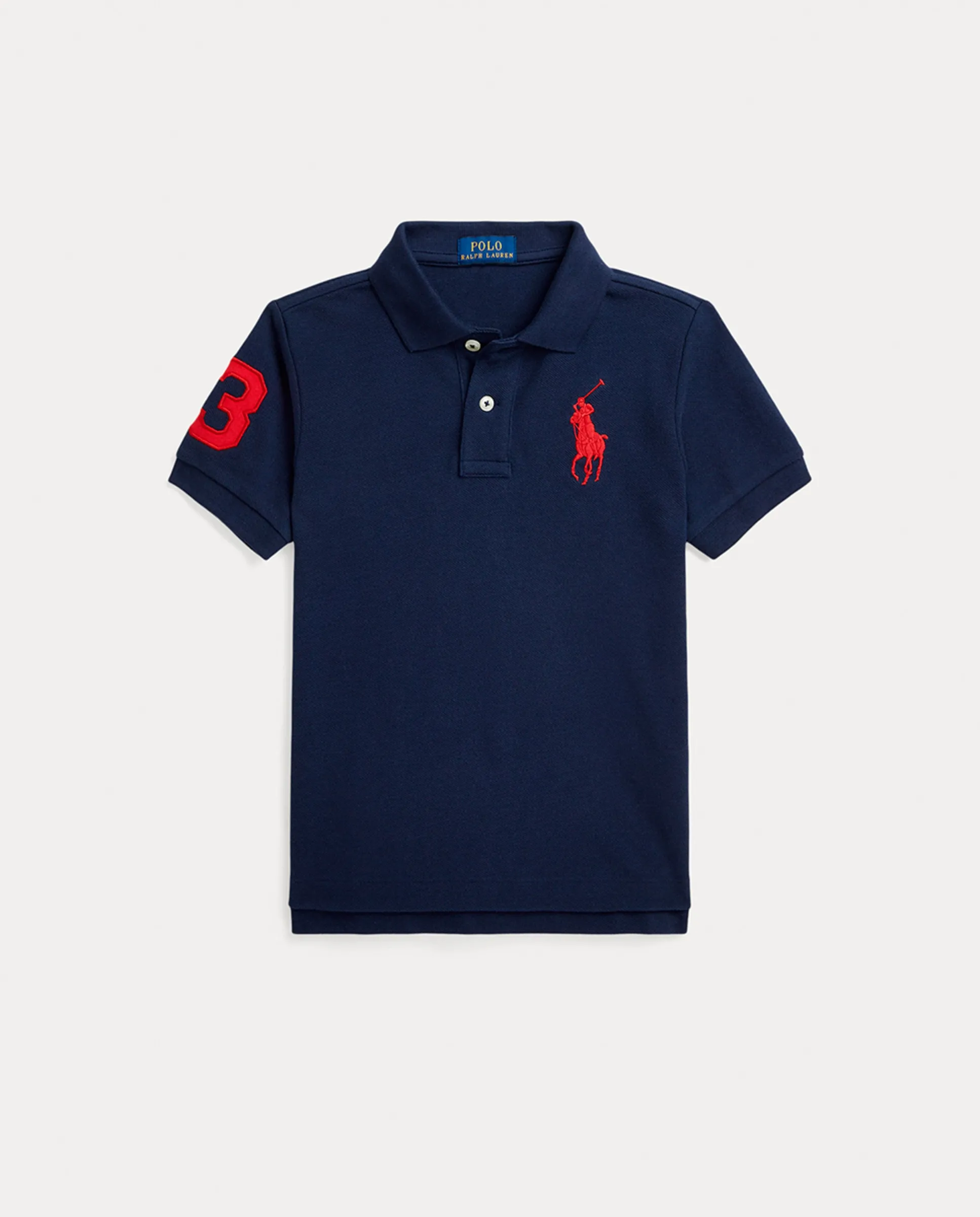 

Детский поло из пике с большим пони Polo Ralph Lauren, темно-синий