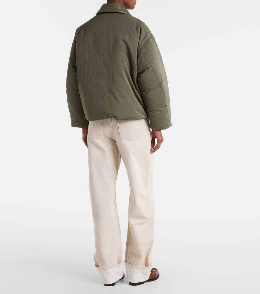 Куртка с отделкой из кожи Intrecciato на утеплителе Bottega Veneta, Camo — фото 3