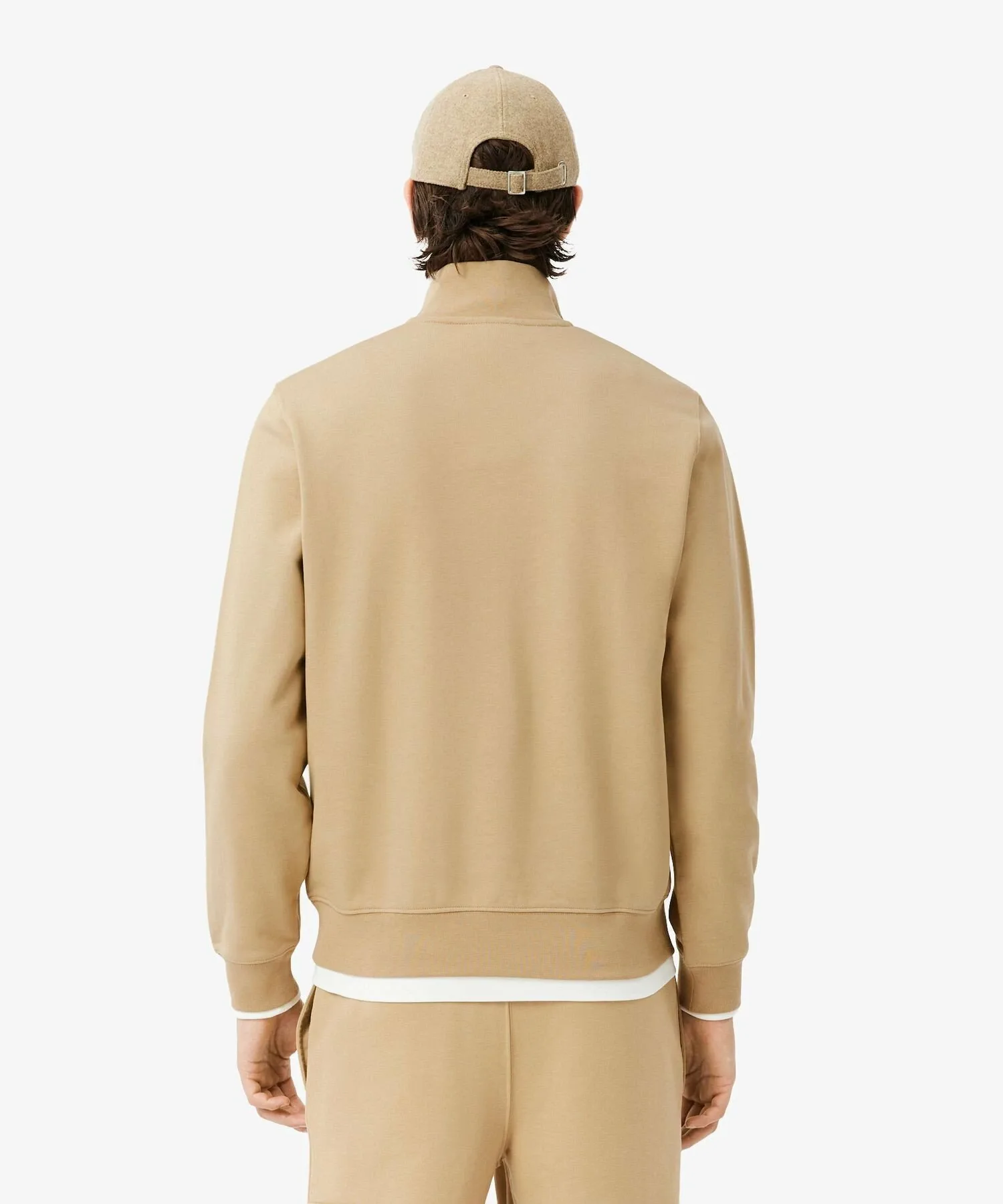 Толстовка с высоким воротником и застежкой-молнией до середины груди LACOSTE, Beige — фото 2
