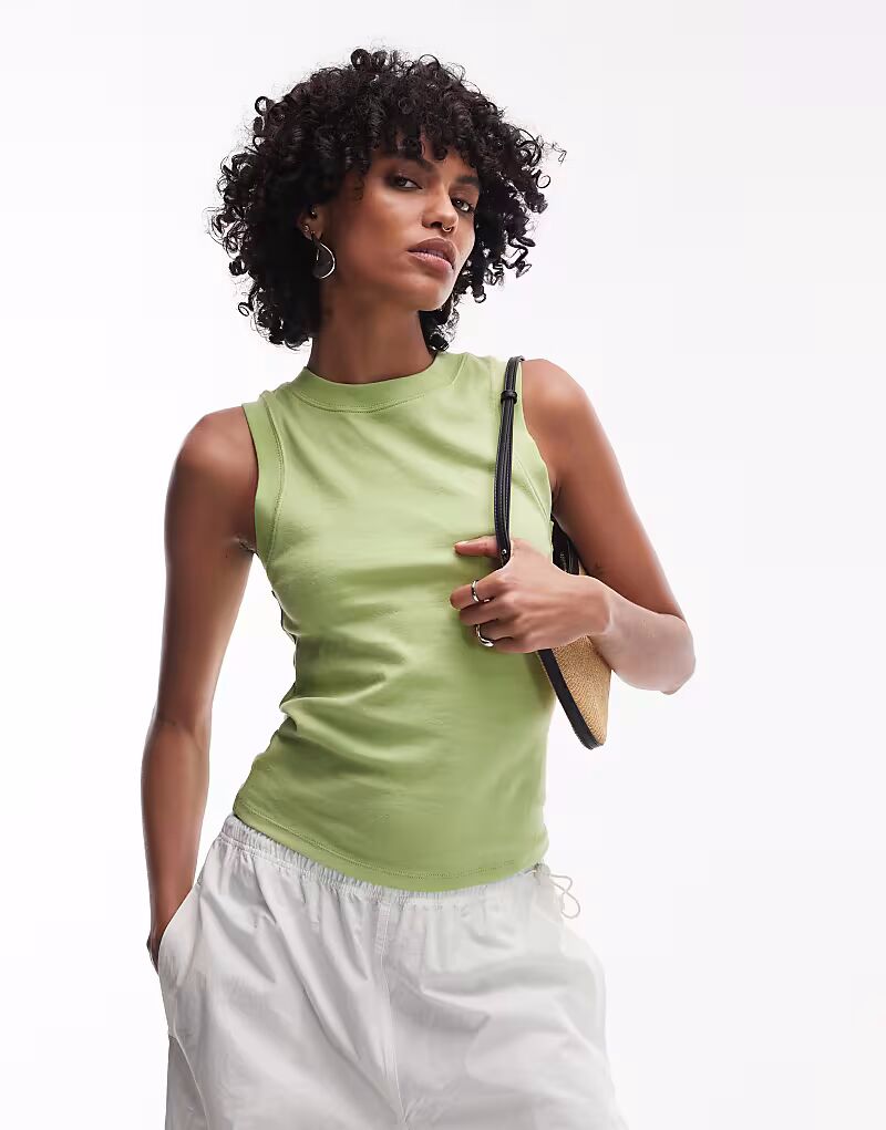 

Тонкая майка Topshop зеленого цвета
