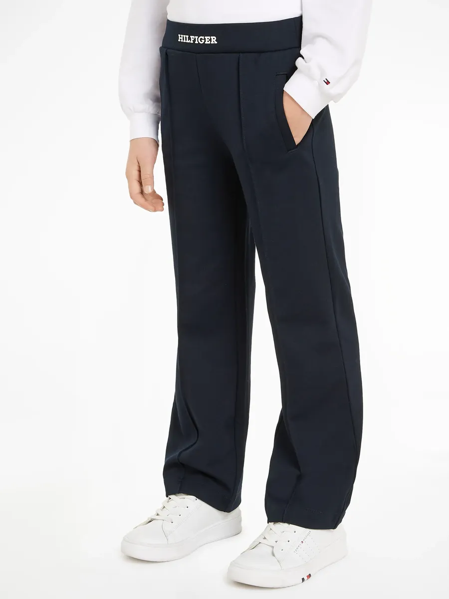 

Тканые брюки Tommy Hilfiger "MONOTYPE PUNTO WIDE PANT", дети до 16 лет, с надписью-логотипом, цвет Desert Sky