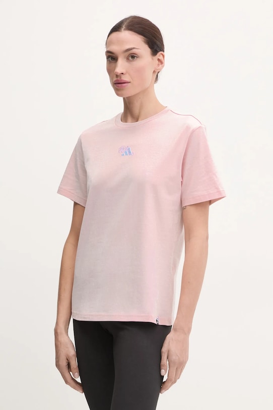 

Хлопковая футболка W L MINI TEE Adidas, розовый
