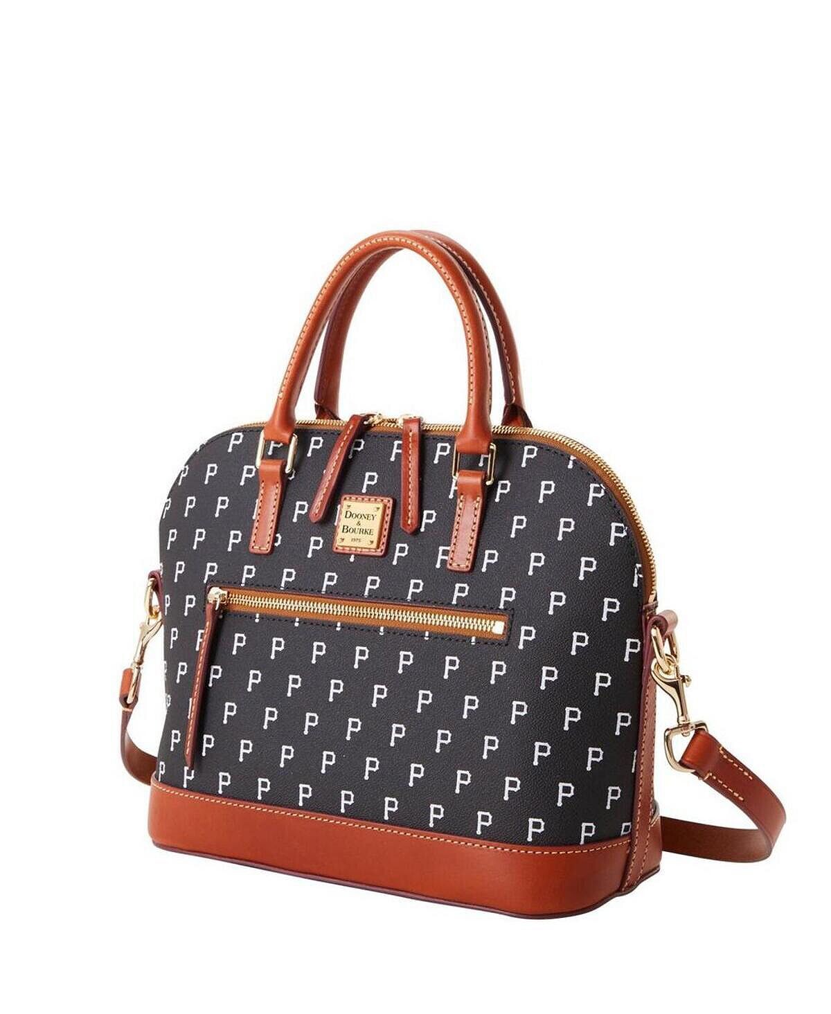 

Женская фирменная сумка-саквояж Pittsburgh Pirates с выпуклой молнией Dooney & Bourke, черный