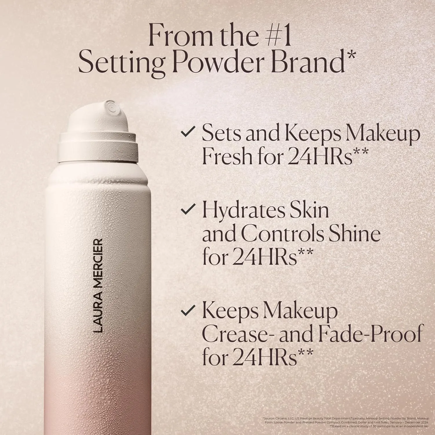 Laura Mercier Translucent Loose Setting Powder в оттенке Translucent Honey и Hydrating Setting Spray Ultra-Blur, 24-часовой контроль сияния, с гиалуроновой кислотой, набор — фото 2