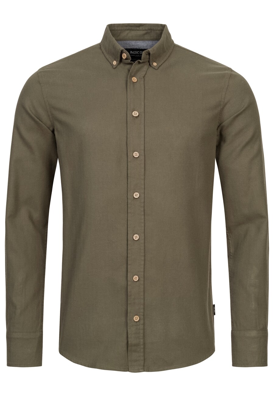 

Рубашка на пуговицах классического кроя INDICODE JEANS Riverside, хаки