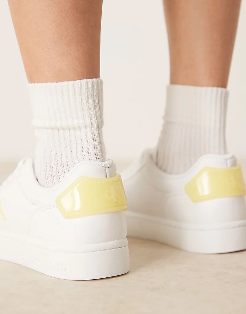 Классические кроссовки Calvin Klein Jeans Cupsole белого и желтого цветов — фото 4