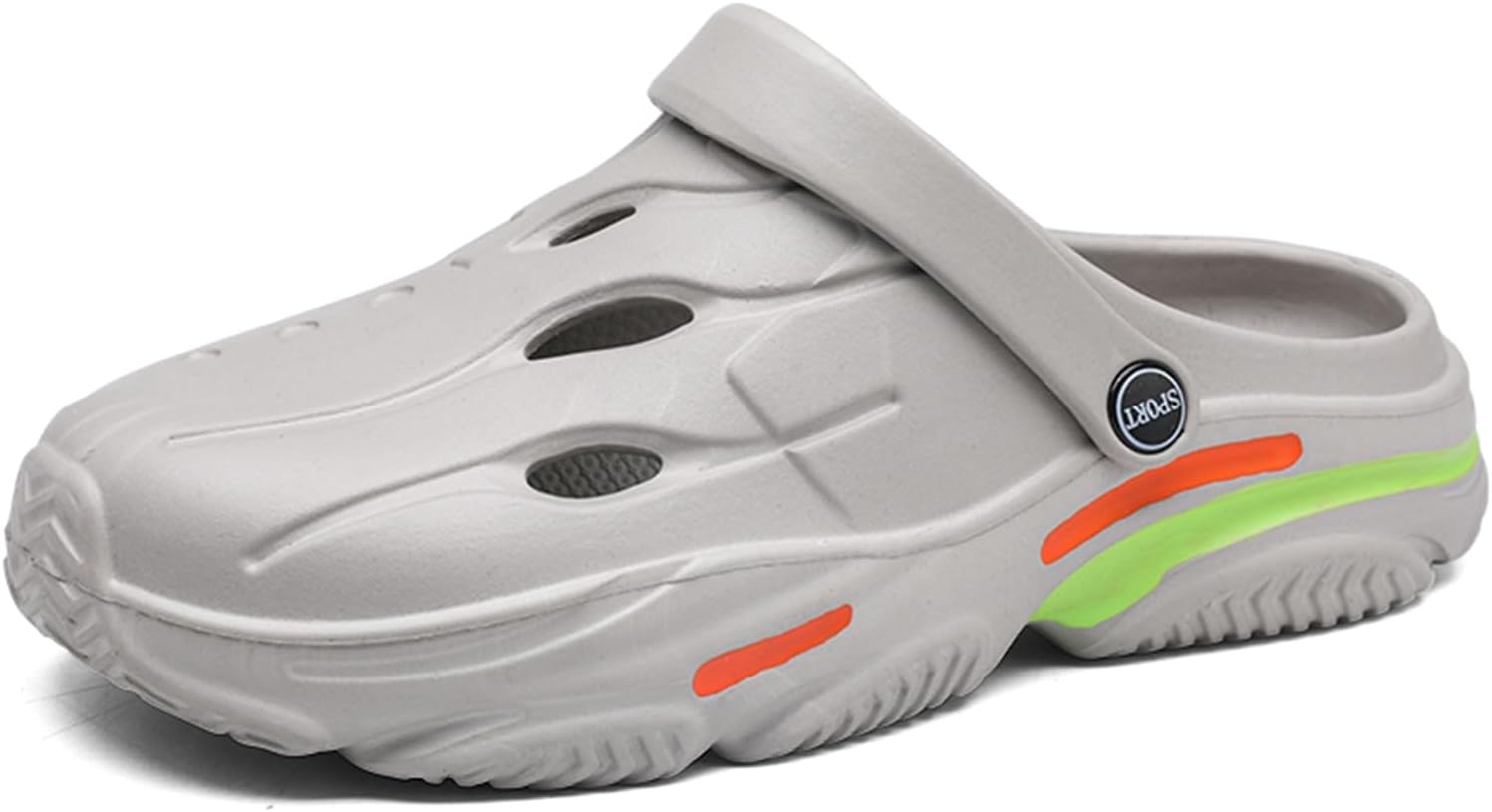

Мужские садовые сабо FLIOZY, слипоны, пляжные шлепанцы, дышащая обувь для душа, сандалии для ходьбы по воде, серый