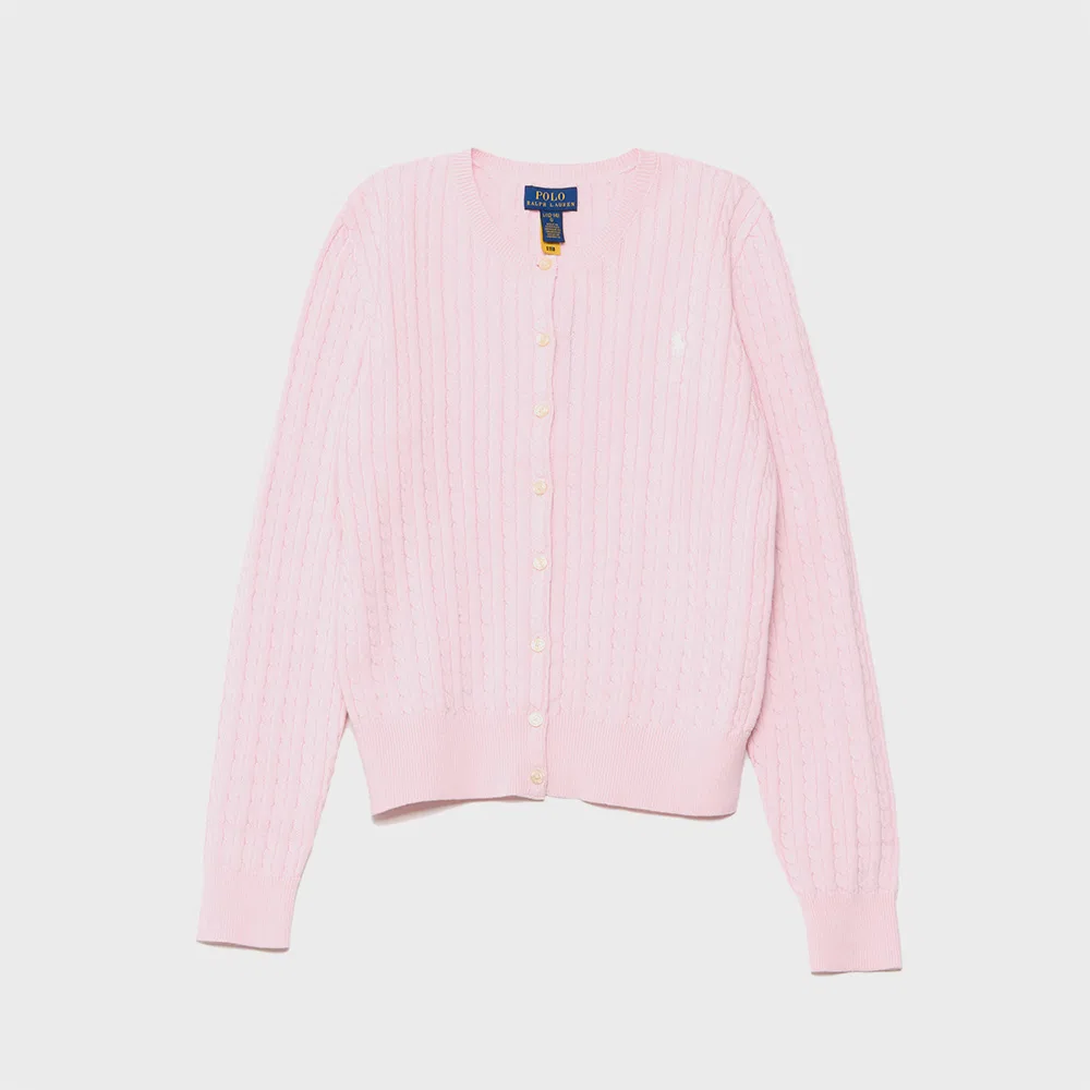 Детский хлопковый кардиган Mini Cable розовый от Polo Ralph Lauren Children