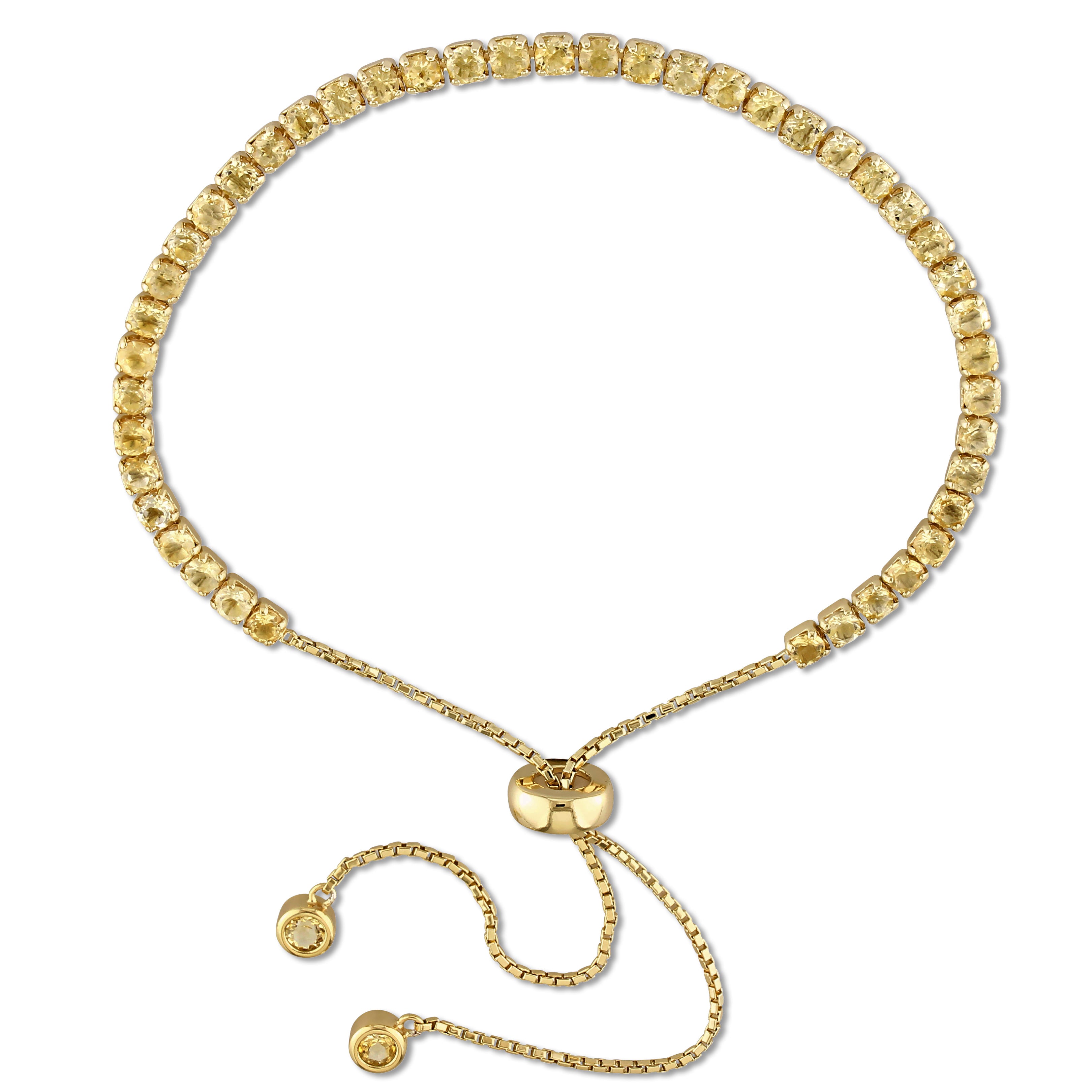 

Браслет-боло с кисточками из 2 4/5 карат TGW цитрина из стерлингового серебра с желтым покрытием Mimi & Max, желтый