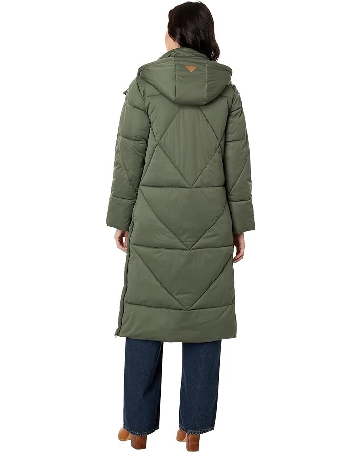 

Пуховик Avec Les Filles Coat Hooded Maxi Puffer, оливковый