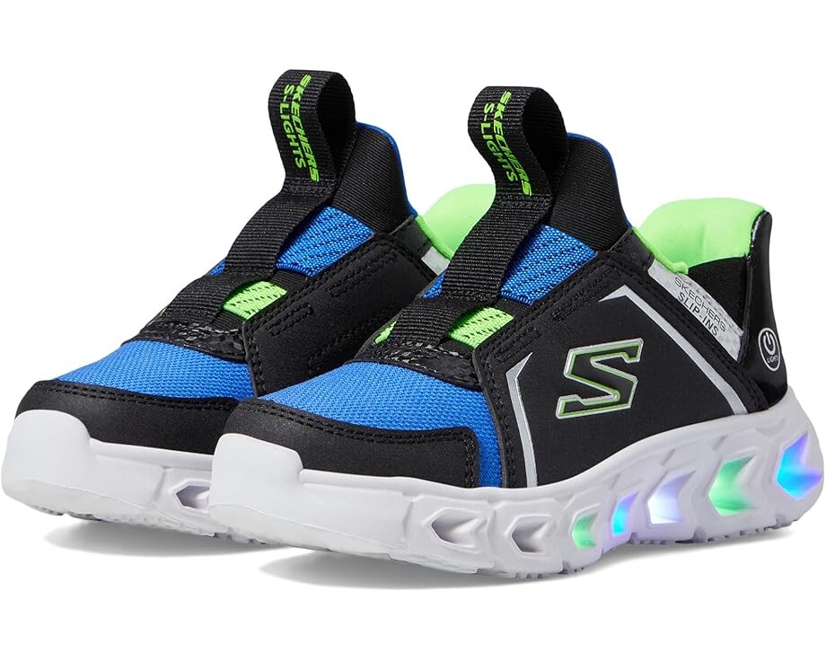 

Кроссовки SKECHERS KIDS Skechers Hands Free Slip-Ins-Hypno-Flash 2.0-Vexlux, цвет Black/Blue/Lime