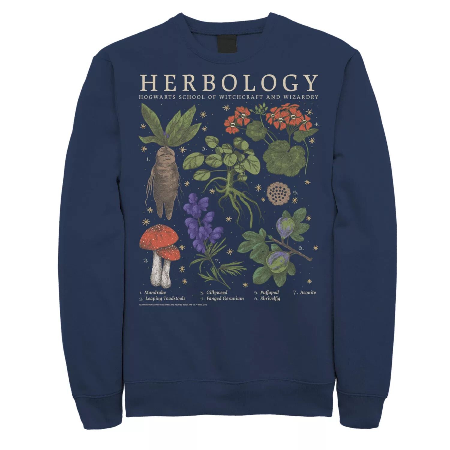 

Мужская футболка с сеткой Harry Potter Herbology Herb Reference Licensed Character