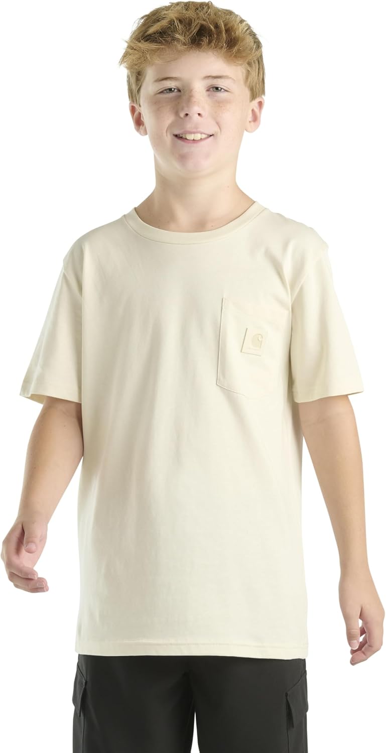 

Детская футболка Carhartt CA6655 с коротким рукавом и карманом - унисекс, Turtledove (Tonal)