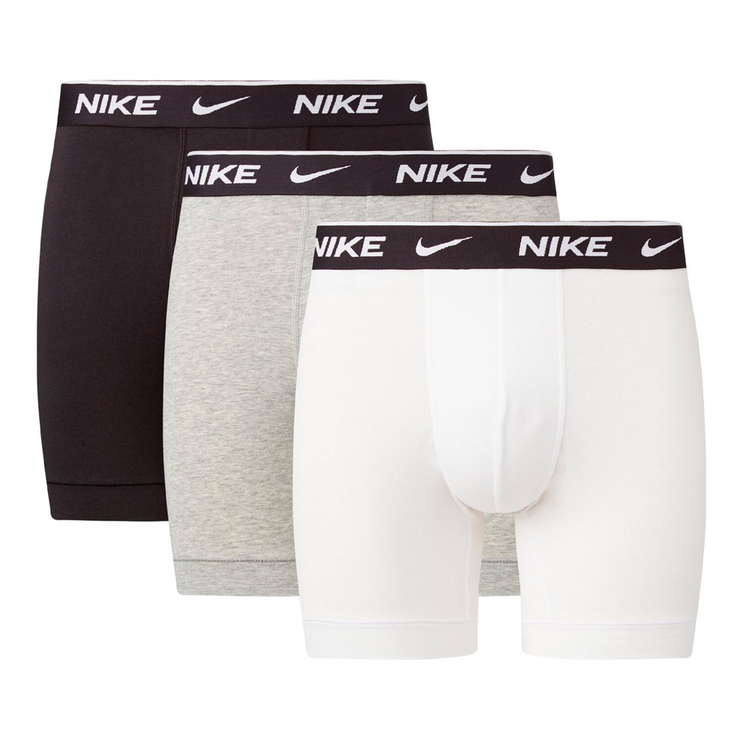 

Боксеры Nike Boxershorts Everyday Cotton Stretch Boxer Brief 3P, цвет White/Grey Heather/Black