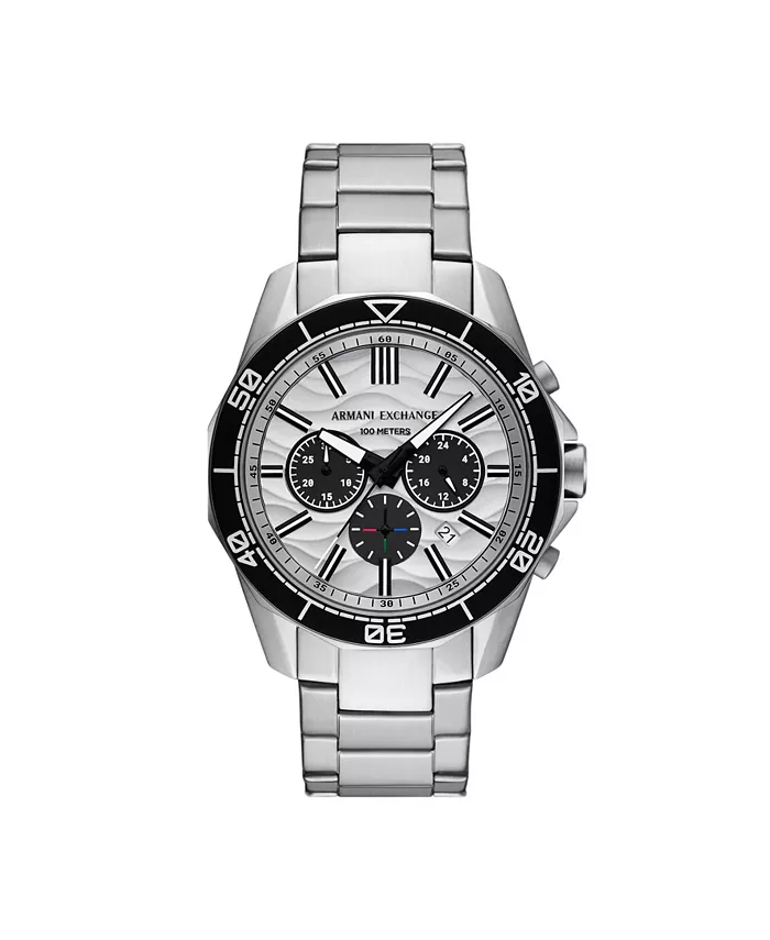 

Мужские кварцевые часы-хронограф из нержавеющей стали, серебристые, 44 мм A|X Armani Exchange