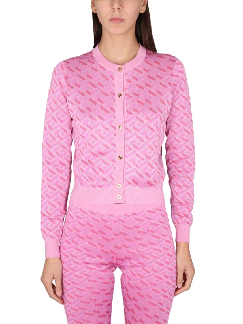 Жаккардовый кардиган La Greca Versace, Pink
