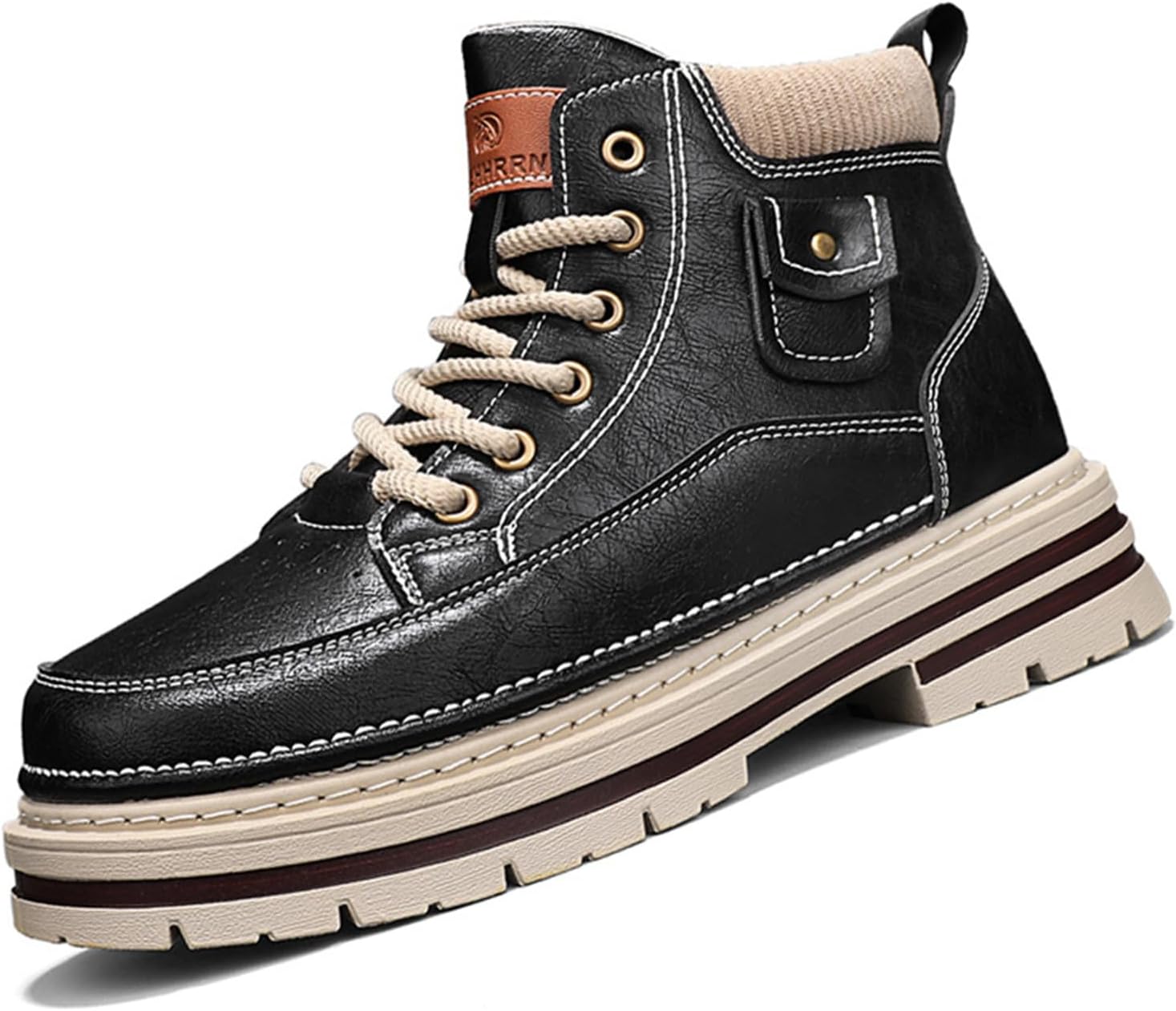 

Мужские мотоциклетные ботинки Чукка на щиколотке, стильная универсальная повседневная обувь для мужчин Spwagym, черный