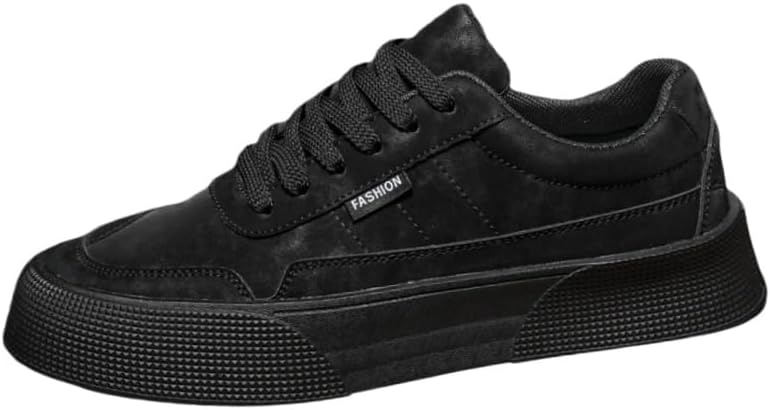 

Мужские повседневные кроссовки на шнуровке низкого типа, однотонные, удобные для всех сезонов и подходящие для использования на улице Fusecottc, черный