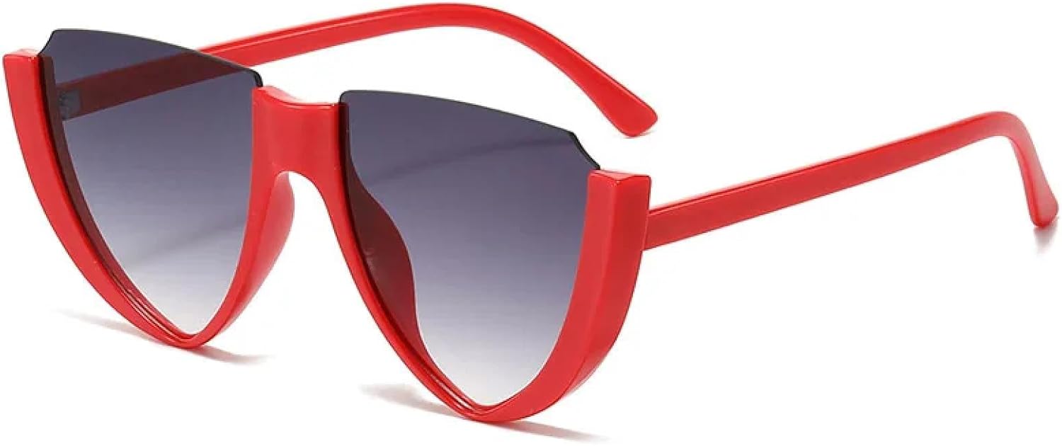 

Модные солнцезащитные очки в полуободковой оправе для мужчин и женщин, в стиле ретро, ​​люкс, тренд, панк, для активного отдыха, путешествий и вождения, защита от УФ-излучения UV400 TKKTLLT, Red Gradient Gray