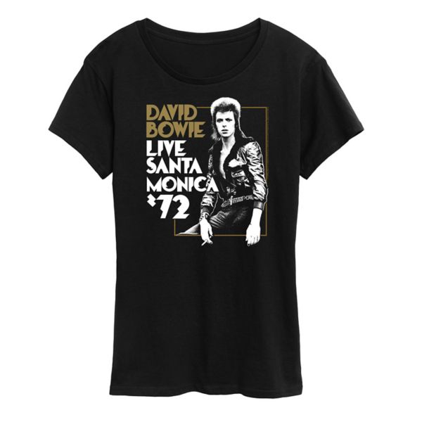 

Женская футболка с принтом Bowie Santa Monica Licensed Character, черный