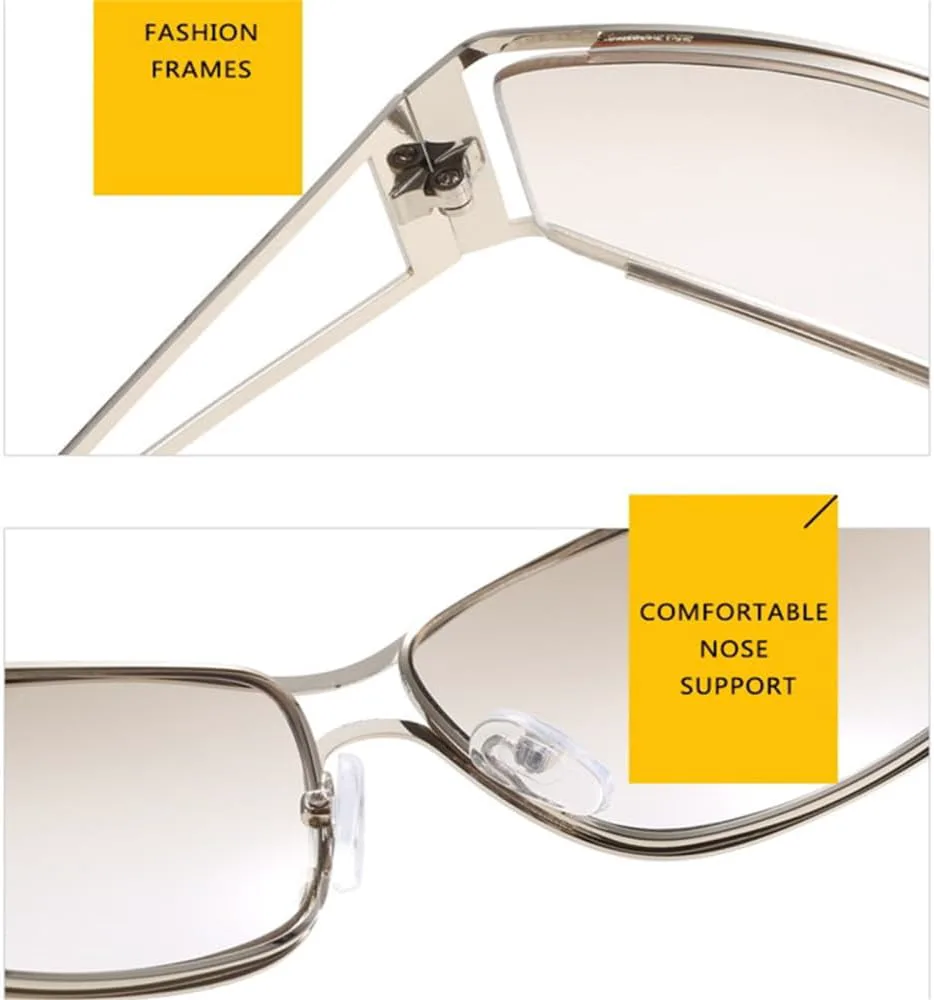 

Солнцезащитные очки для женщин и мужчин, большие солнцезащитные очки с градиентным переходом, очки в стиле стимпанк, солнцезащитные очки generic, Golden Double Tea