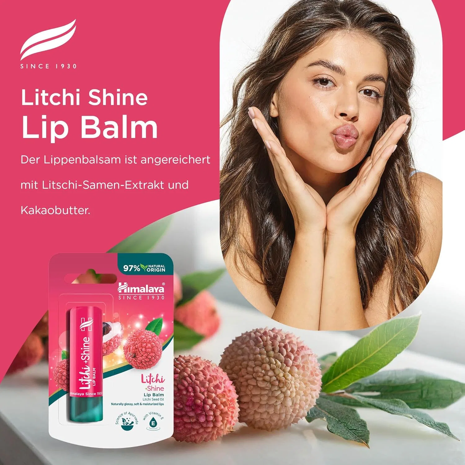 Бальзам для губ Himalaya Litchi Shine, 4.5 г Himalaya — фото 3