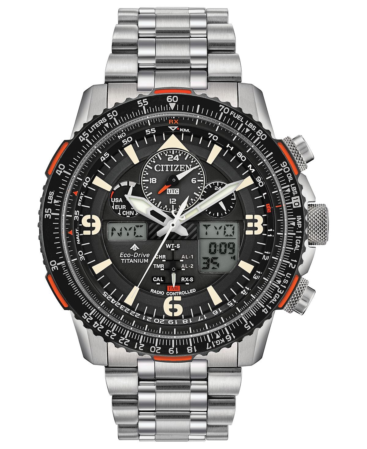 

Мужские аналогово-цифровые часы Eco-Drive Promaster Skyhawk A-T с титановым браслетом, 45 мм Citizen