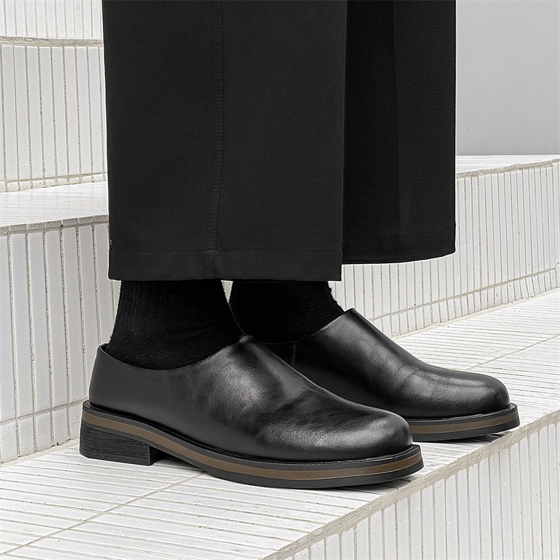 WEISHIBANGWEI Мужские повседневные туфли с коричневым скрытым каблуком, цвет Brown Hidden Wedge — фото 3